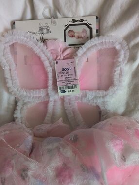 Pink Butterfly Tutu Dress for Baby Girls Size 0-12 Months